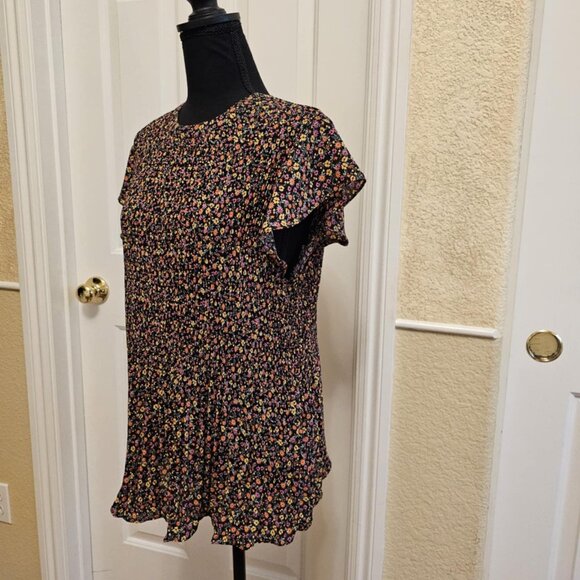 Floral Smocked Blouse by Adrianna Papell - Picture 1 of 9